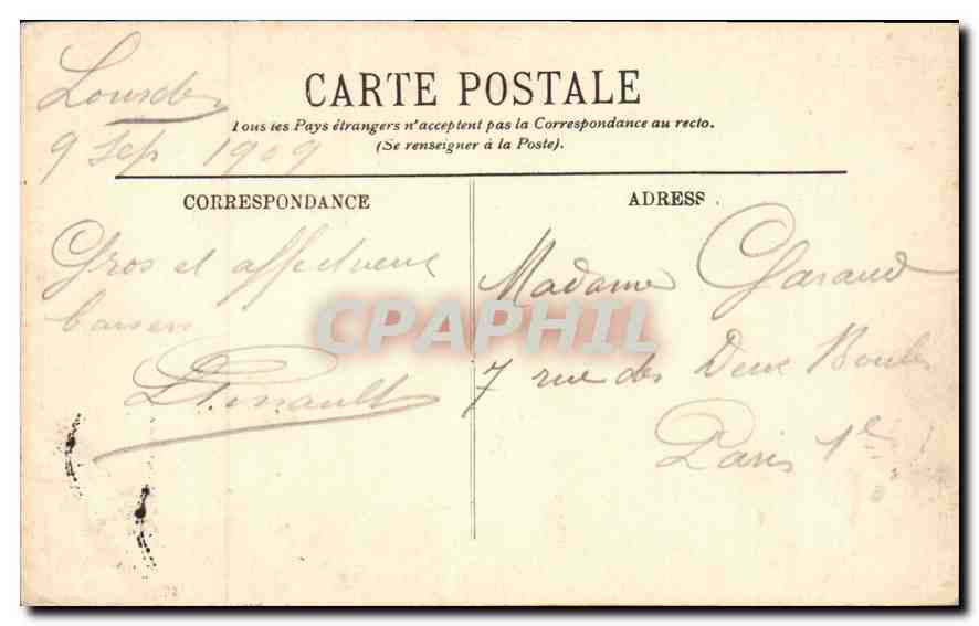 CPA Lourdes La Vierge couronnee  — Verso
