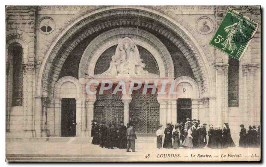 CPA Lourdes La Rosaire Le Portail 