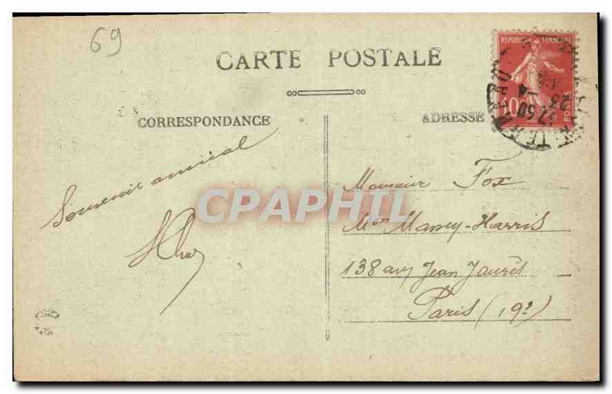 CPA Lyon Pont du Palais de Justice et Coteau de Fourviere  — Verso