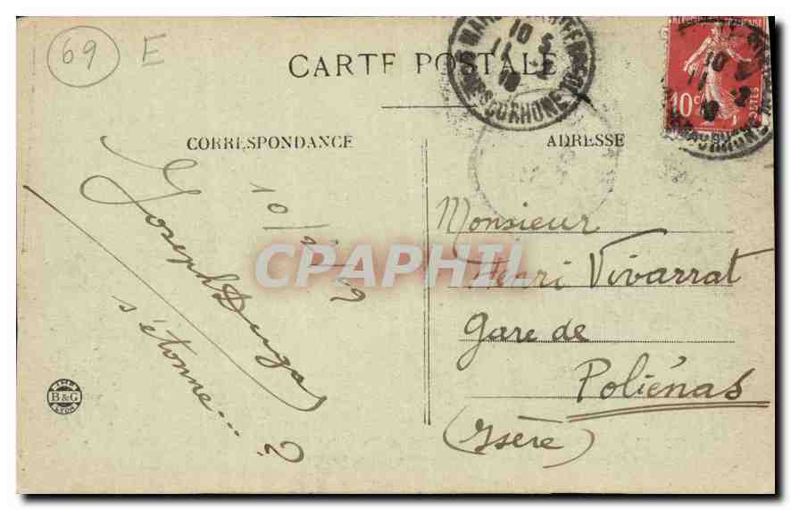 CPA Lyon N D de Fourviere et jonction du Rhone et de la Saone Vue prise de l'Ascenseur de la Tour de — Verso