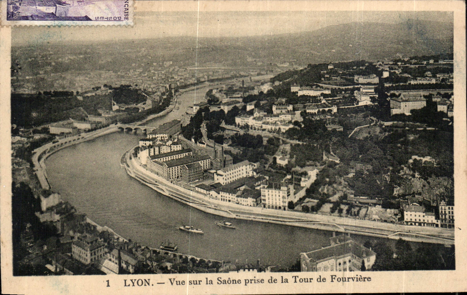 CPA Lyon Vue sur la Saone prise de la Tour de Fourviere 