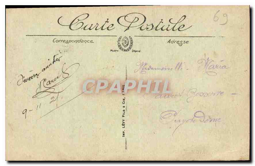 CPA Lyon Place et Quartiet des Terreaux  — Rückseite
