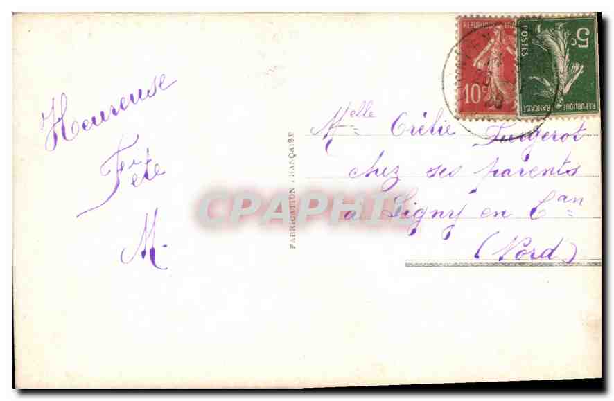 CPA Femme — Rückseite