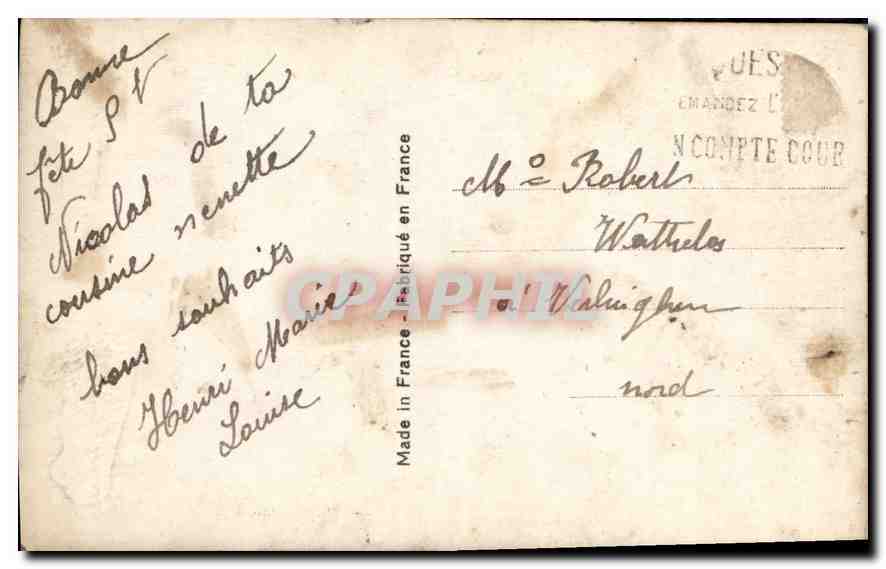 CPA Vive St Nicolas Femme — Rückseite
