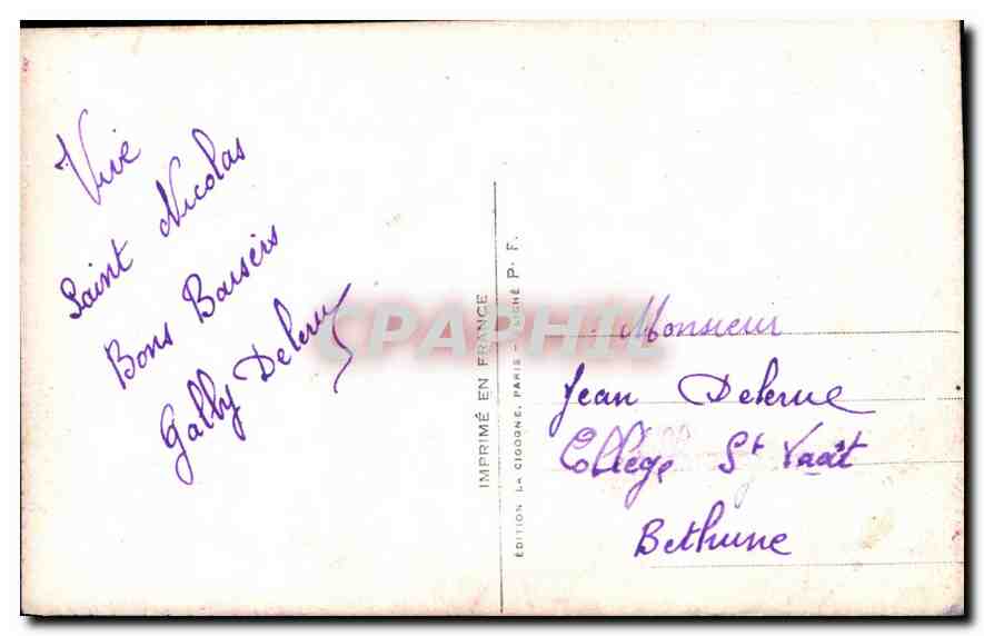 CPA Vive St Nicolas Femme — Verso