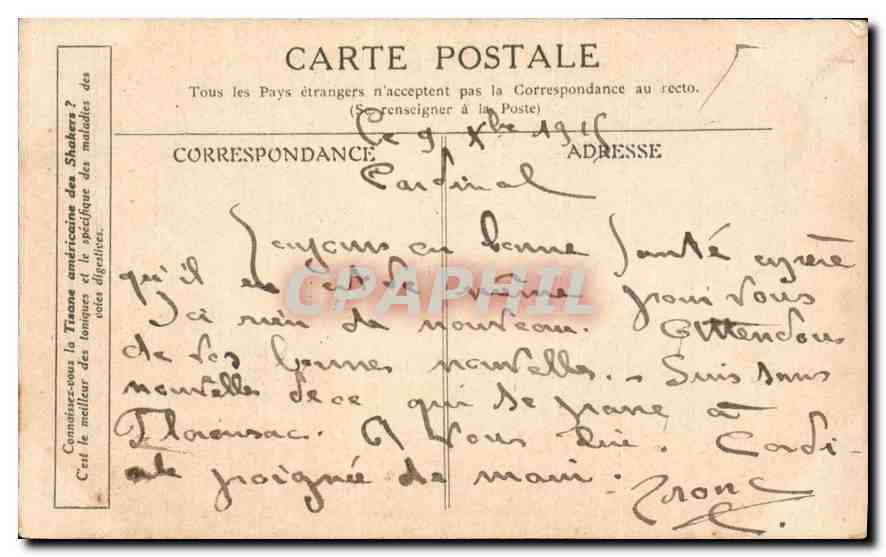 CPA Rouget de Lisle chantant pour la premiere fois la Marseiilaise chez Dietrich maire de Strasbourg — Rückseite