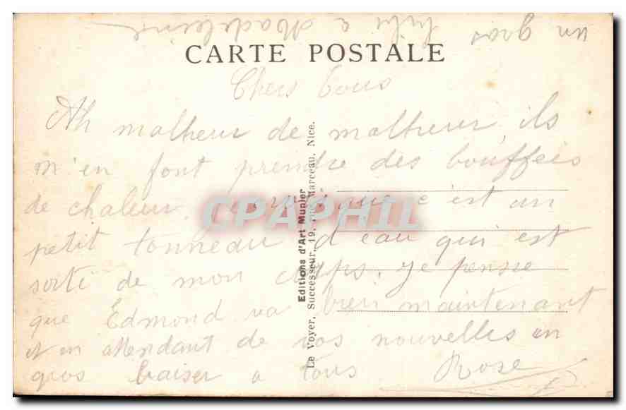 CPA Antibes le fort Carre  — Verso