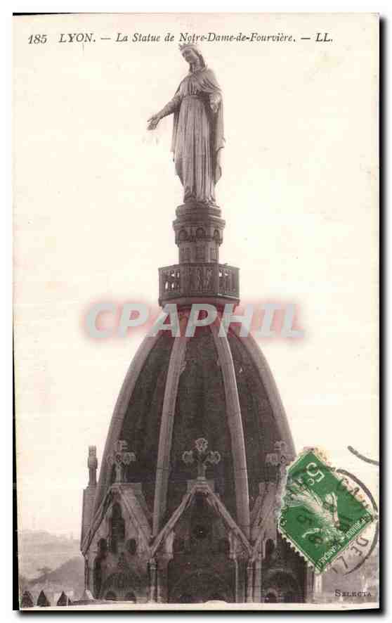 CPA Lyon la Statue de Notre Dame de Fourviere 