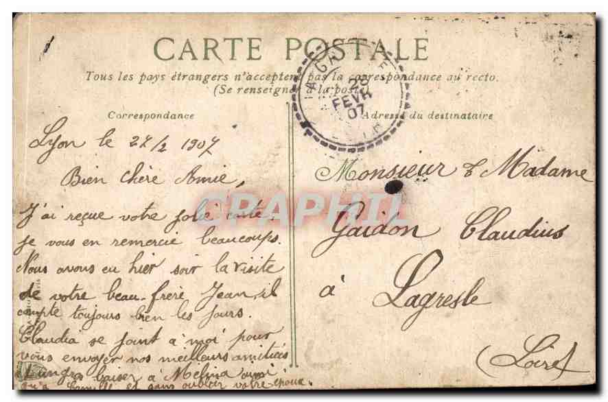 CPA Lyon — Verso