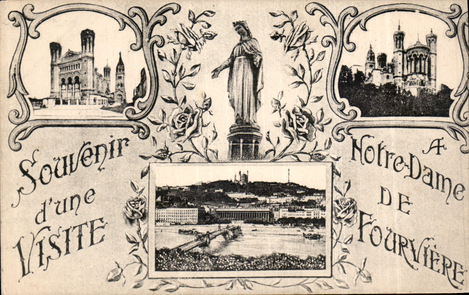 CPA Souvenir d'une Visite Notre Dame de Fourviere 