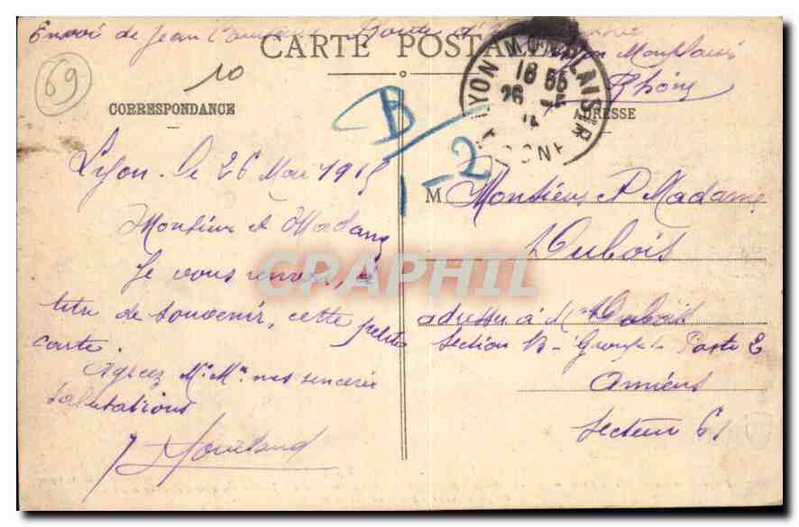 CPA Lyon Fontaine Bartboldi  — Verso