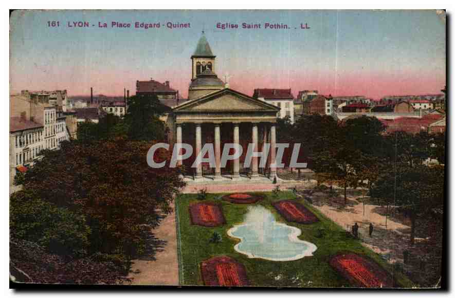 CPA Lyon La Place Edgard Quinet Eglise Saint Pothin 