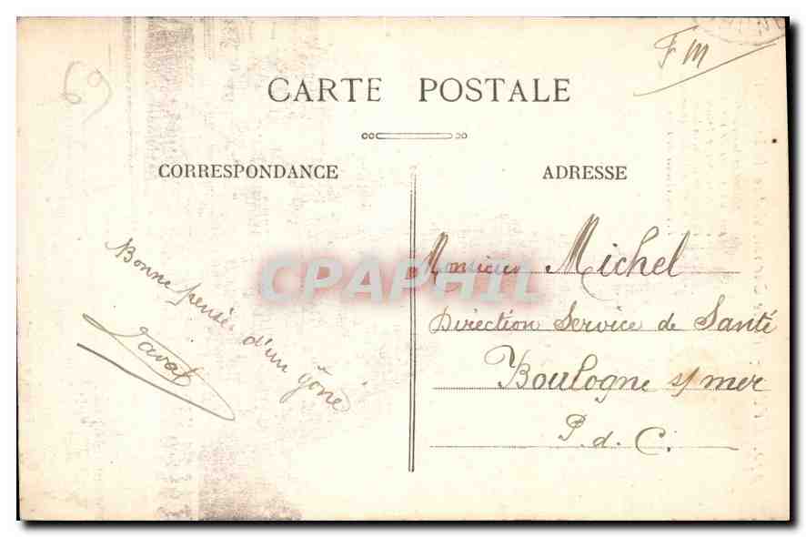 CPA Lyon Place Carnot statue de la Republique  — Verso