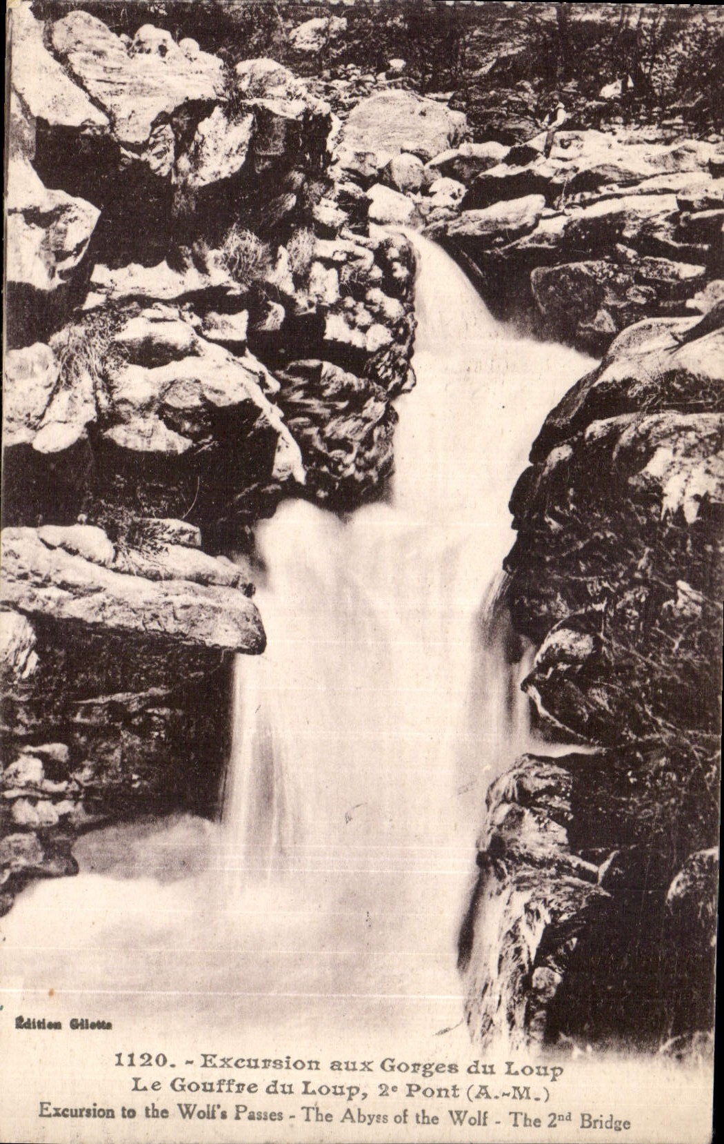 CPA Excursion aux Gorges du Loup Le Gouffre du Loup Pont A M 