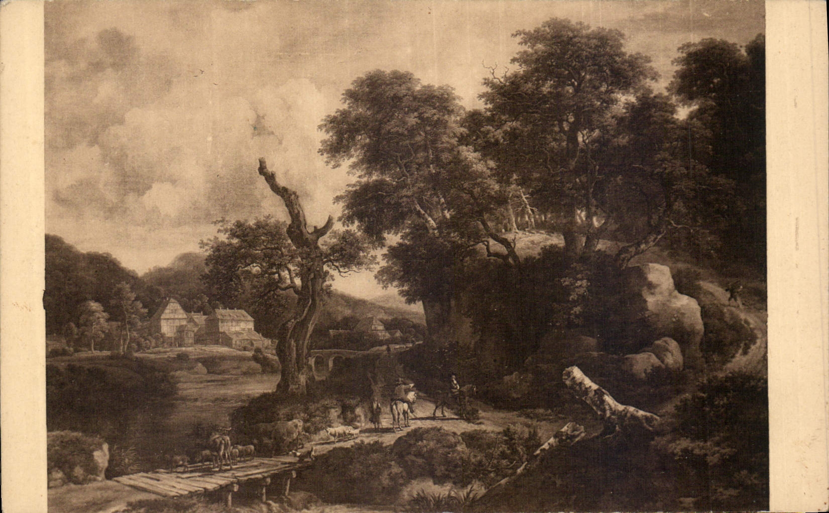 CPA Paysage de bois et de montagnes Van Ruisdael