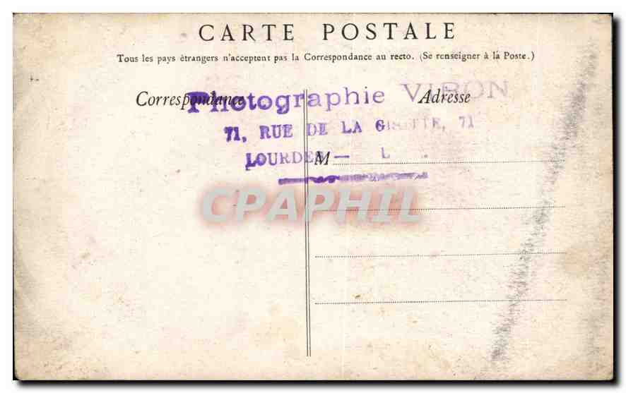 CPA Lourdes Mosaique Za Nativile  — Rückseite