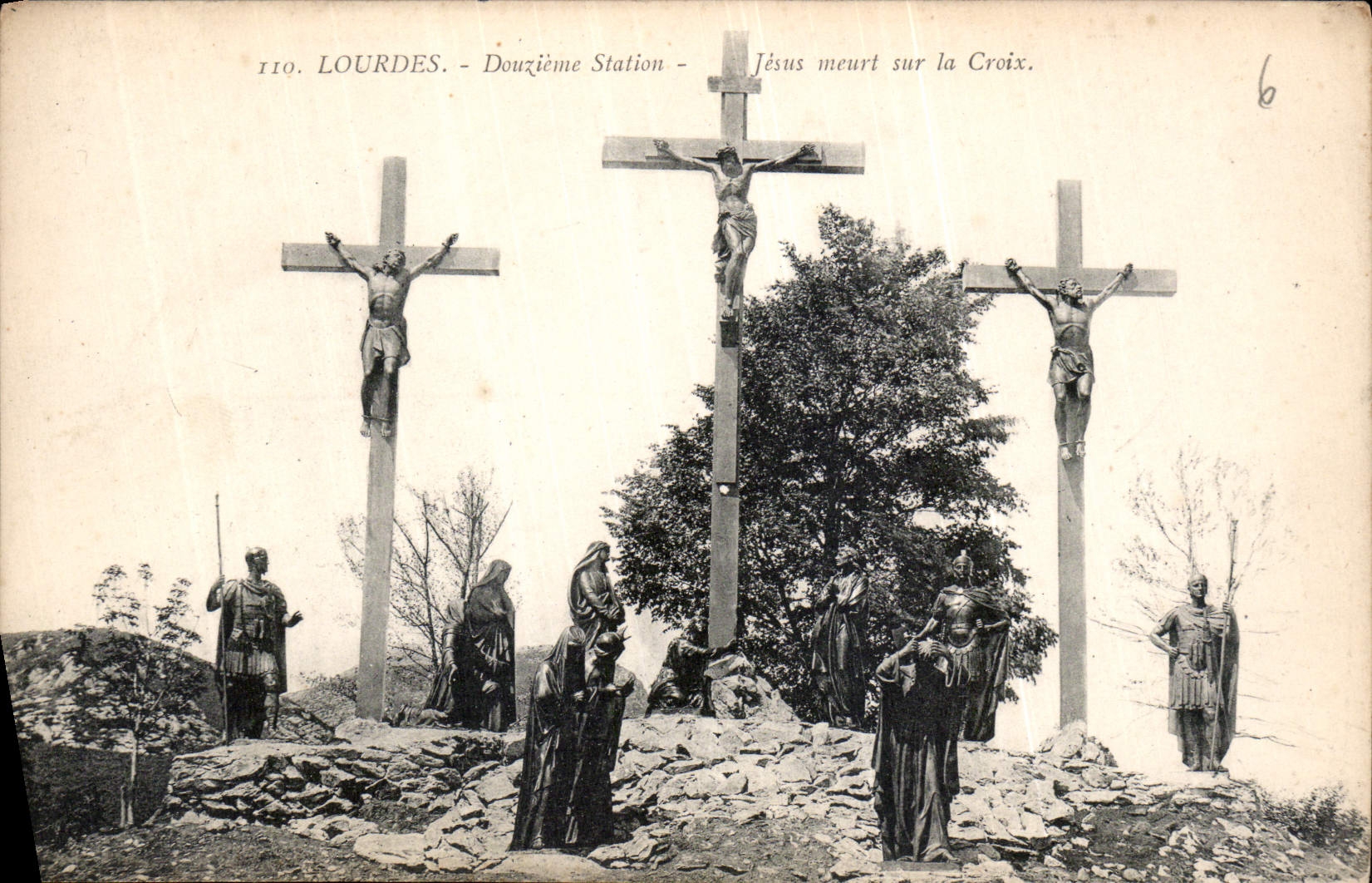 CPA Lourdes Douzieme Station Jesus meurt sur la Croix 