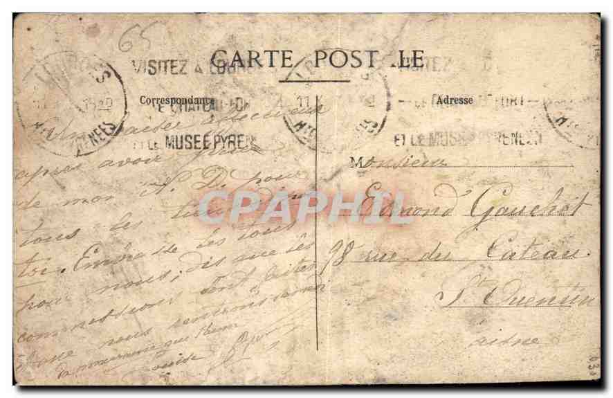 CPA Souvenir de N D de Lourdes  — Verso