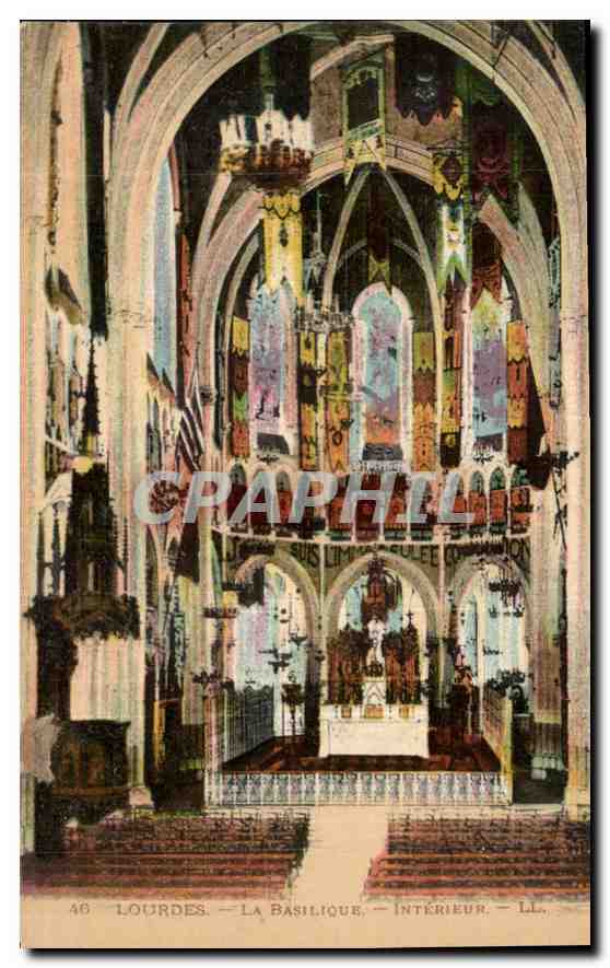 CPA Lourdes La Basilique Interieur 