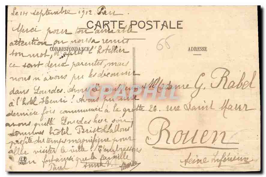 CPA Les Hautes Pyrenees Lourdes  — Verso