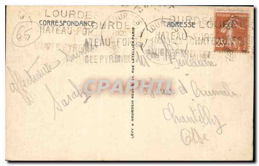CPA Lourdes Interieur du Rosaire  — Verso