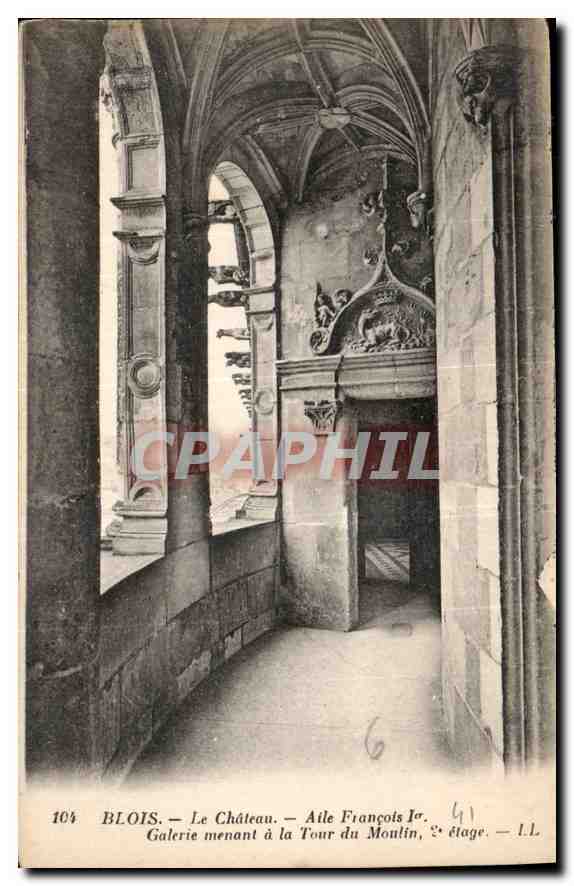 CPA Blois le Chateau Aile Francois Ier galerie menant a la Tour du Moulin 