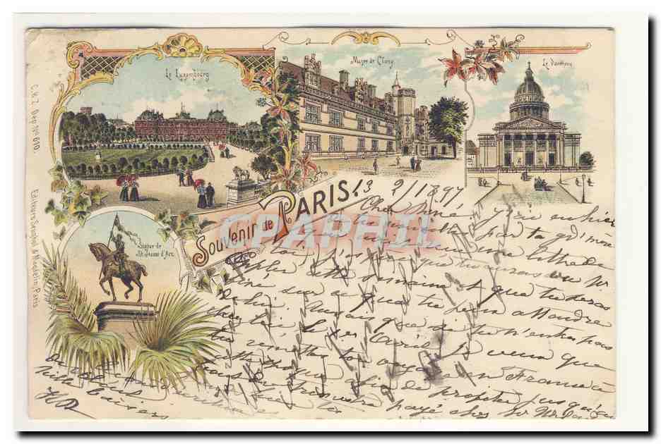 Paris — Vue de plusieurs monuments — Éditeur : E. H. B. & Cie, n° 249