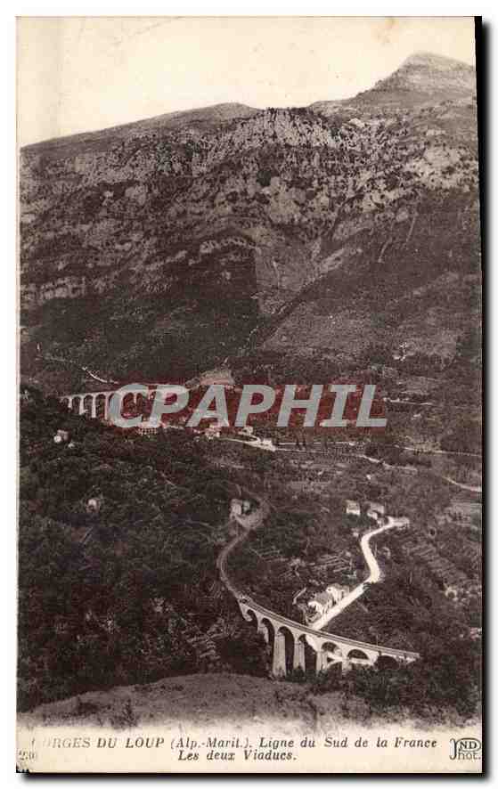 CPA Gorges du Loup Alp Marit Ligne du Sud de la France les deux Viaducs 