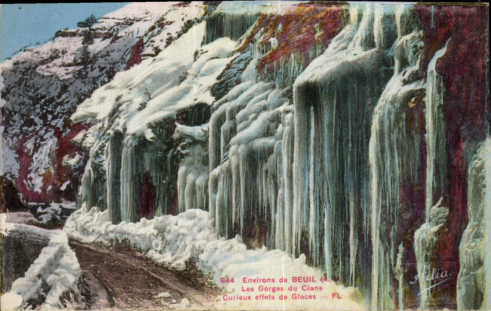 CPA Environs de Beuil A M les Gorges du Cians Curieux effets de Glaces 