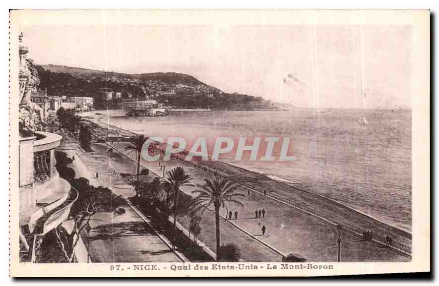 CPA Nice Quai des Etats Unis le Mont Boron 
