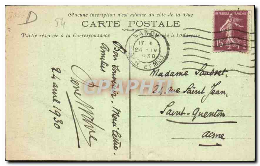 CPA Nancy Porte de la Craffe  — Rückseite