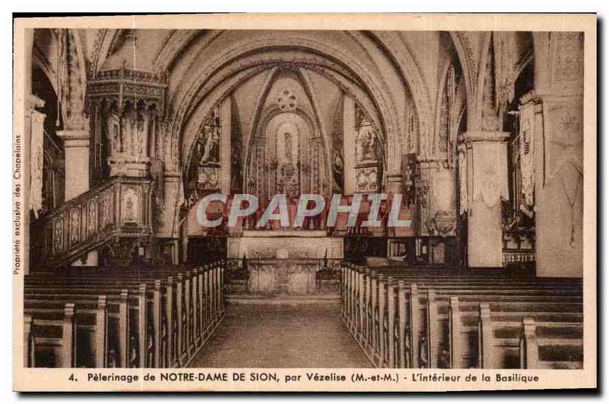 CPA Pelerinage de Notre Dame de Sion par Vezelise M et M l'Interieur de la Basilique 