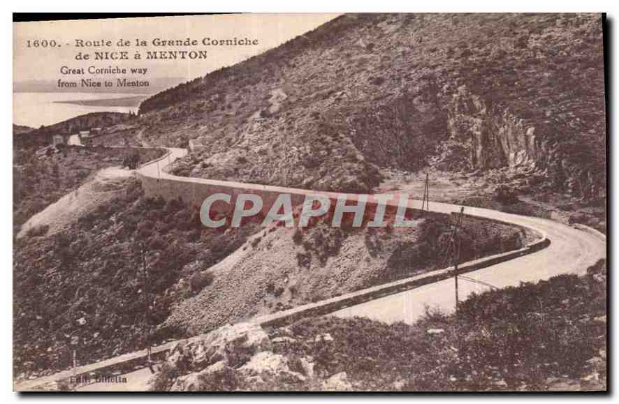CPA Route de la Grande Corniche de Nice a Menton 