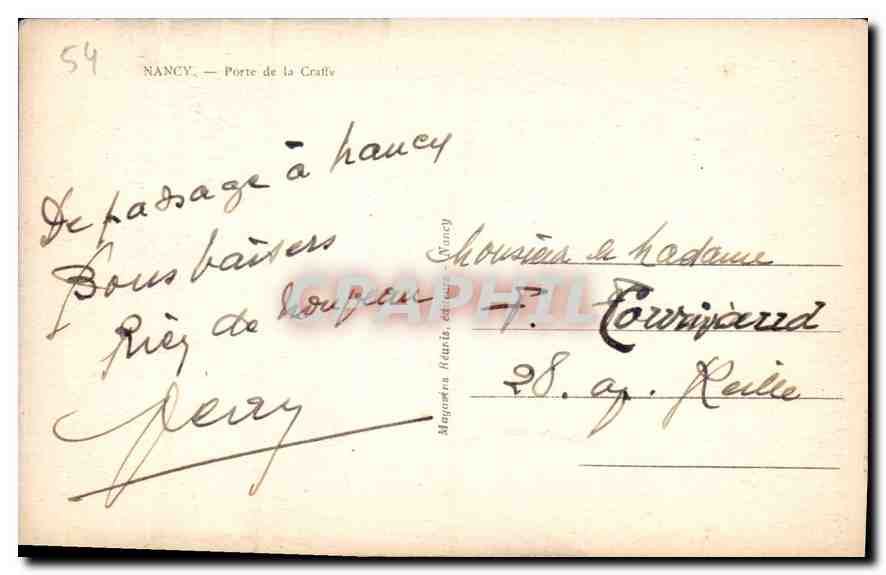 CPA Nancy Porte de la Craffe  — Rückseite