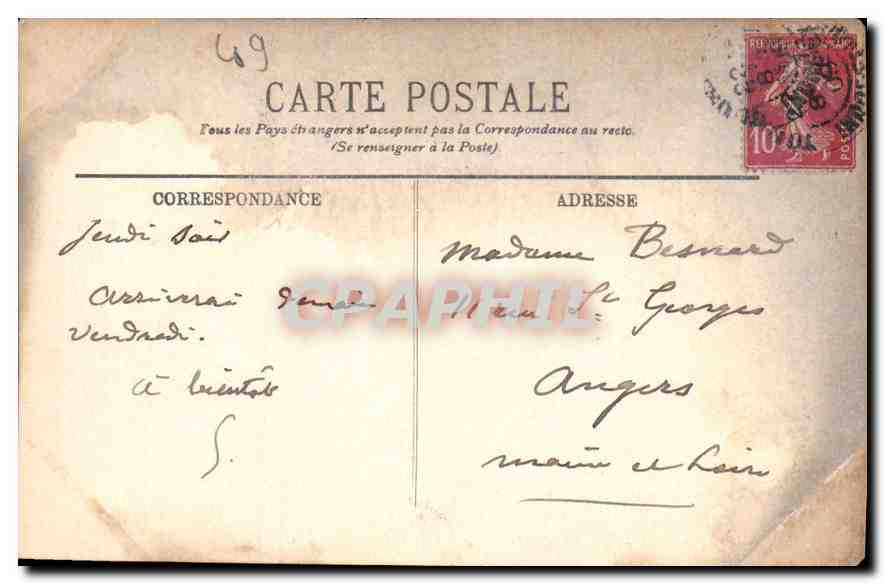 CPA Chenonceaux le Chateau la Facade Orientale  — Rückseite