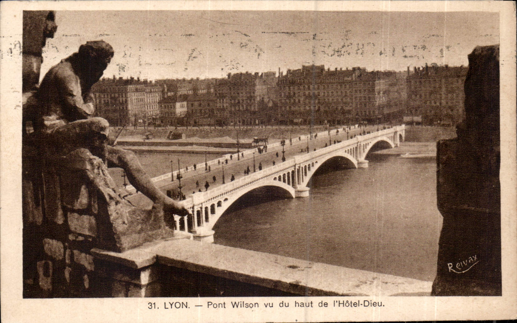 CPA Lyon Pont Wilson vu du Haut de l'Hotel Dieu 