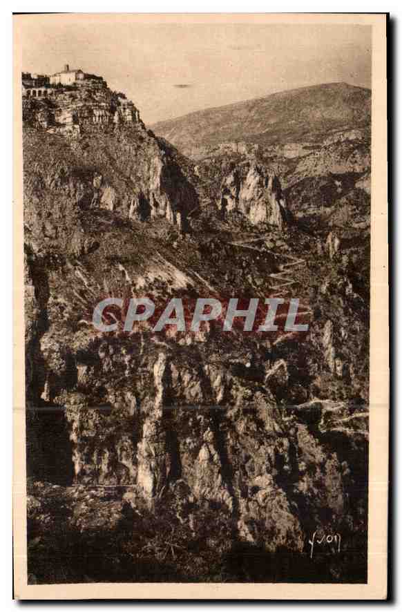 Gorges du Loup — Le pittoresque village de Gourdon perchée au sommet de la montagne (alt. 760 m.) — Les Éditions d'Art, Paris
