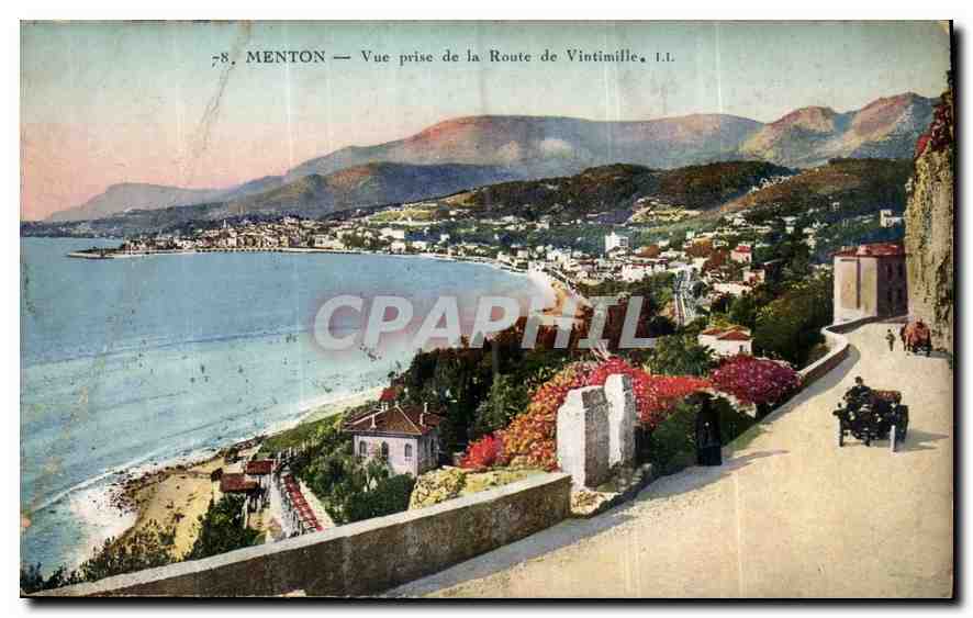CPA Menton vue prise de la Route de Vintimille 