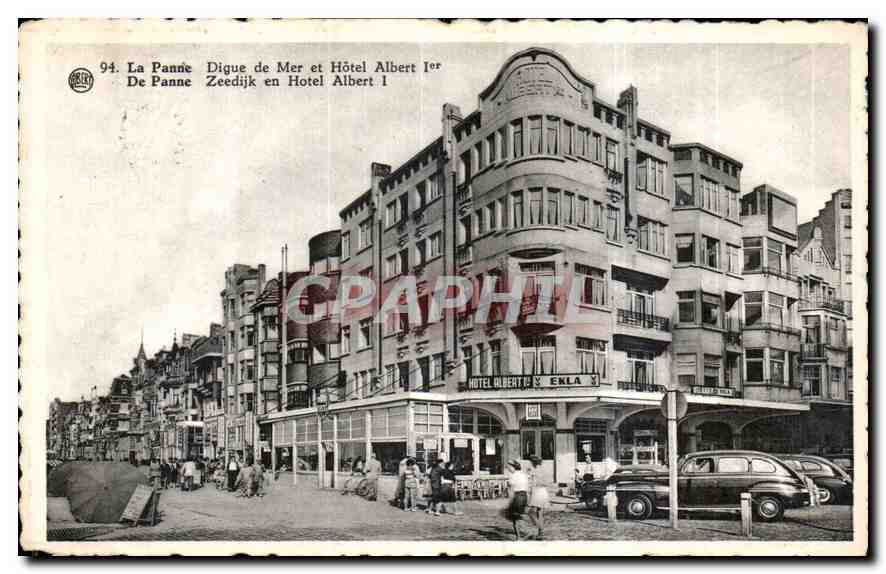 CPA La Panne Digue de Mer et Hotel Albert 1er Automobile