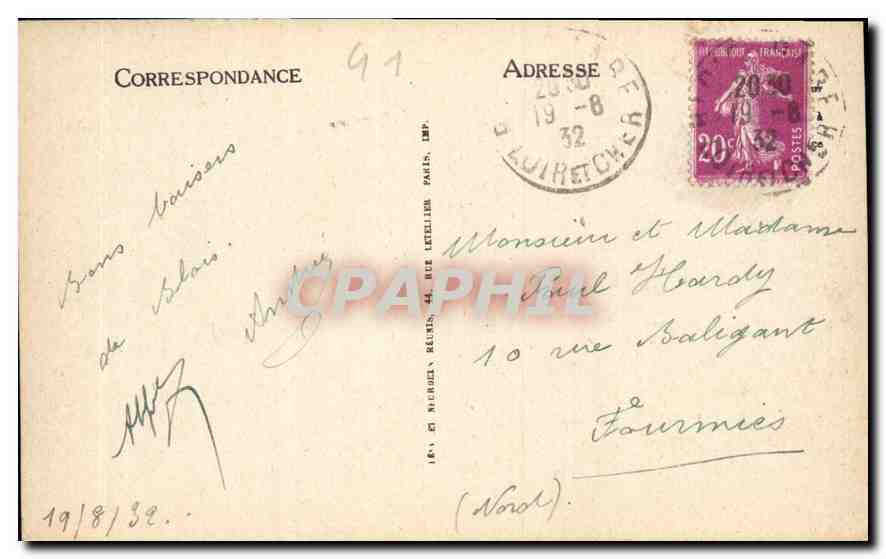 CPA Chambord Aile Francois 1er  — Verso