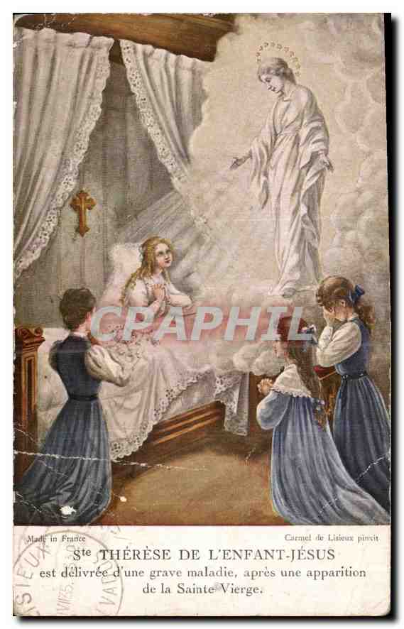 CPA Therese de l'Enfant Jesus est delivree d'une grave maladie apres une apparition de la Sainte Vie