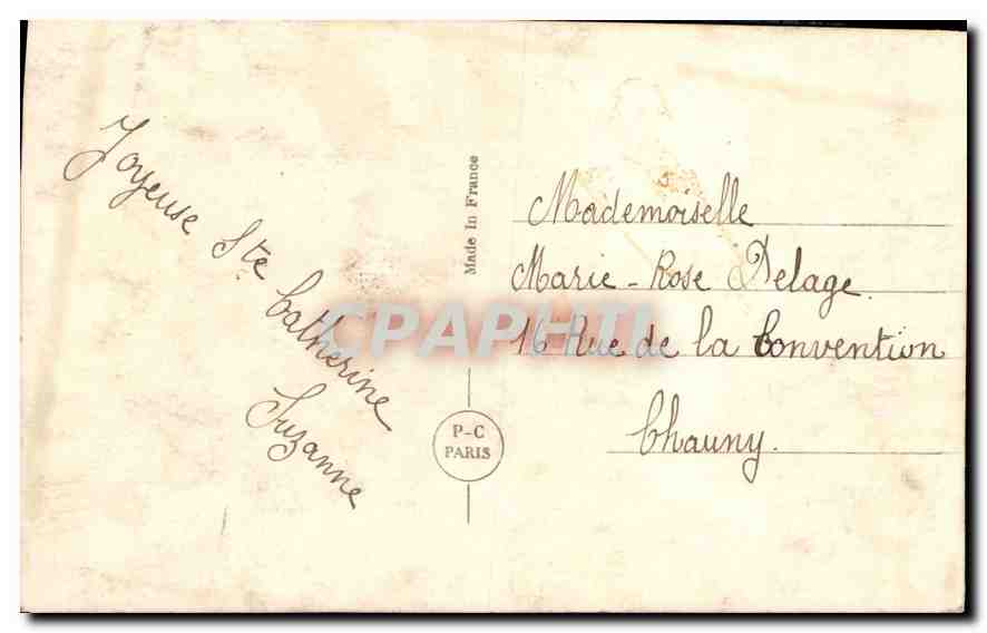 CPA Sainte Catherine Femme — Rückseite