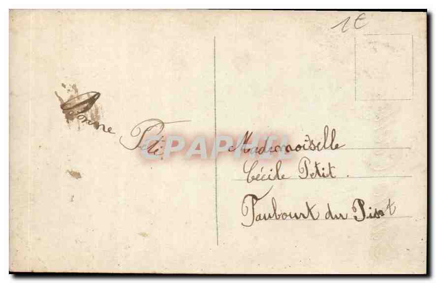 CPA Femme Harpe — Verso
