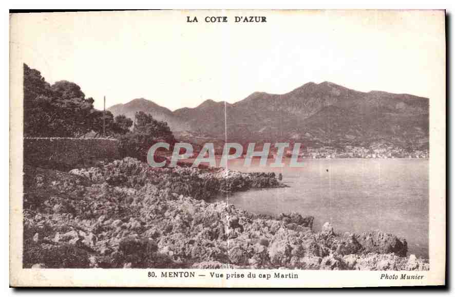 CPA La Cote d'Azur Menton vue prise du cap Martin 