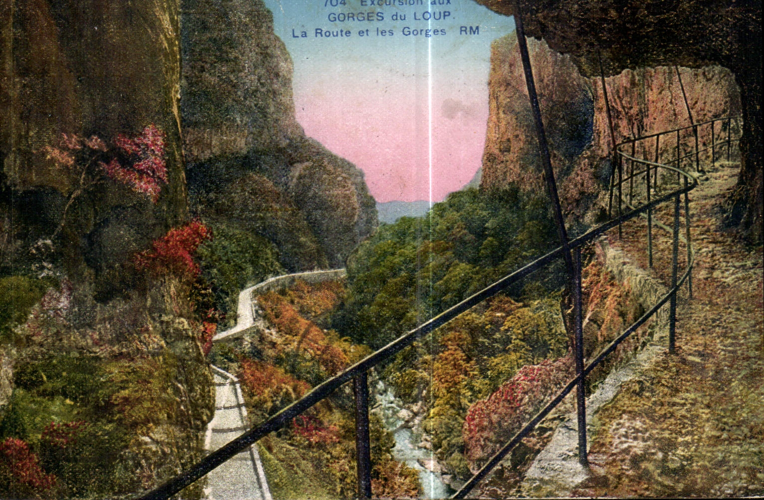 CPA Excursion aux Gorges du Loup la Route et les Gorges 
