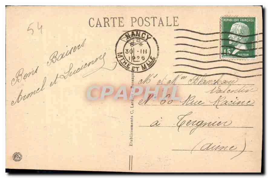 NANCY — Cathédrale — Éd. C. Lardiet & Mile, n°11 — Rückseite