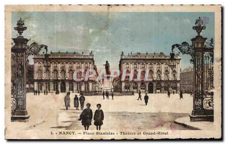 CPA Nancy Place Stanislas Theatre et Grand Hotel 