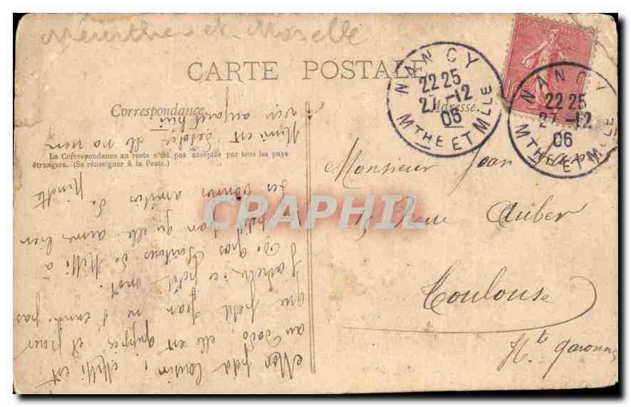 CPA Nancy Statue equestre de Rene 11 par Mathias Schiff Piedestal de Cuny 1883  — Verso