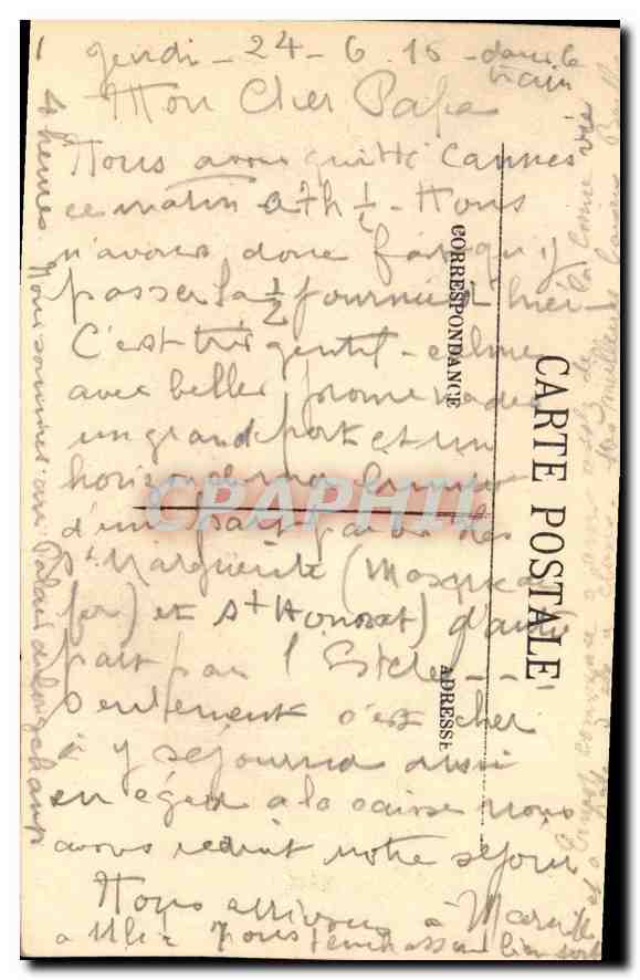 CPA Cannes Panorama pris du Mont Chevalier  — Verso