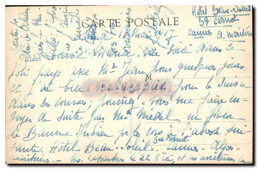 CPA Cap d'Antibes A M Jardin de la villa Eilenroc  — Rückseite
